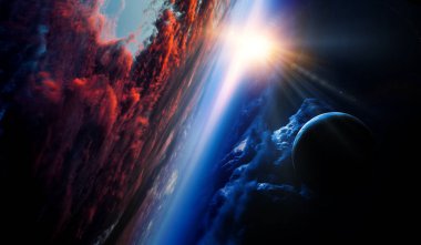 Soyut gezegenler ve uzay arkaplanı