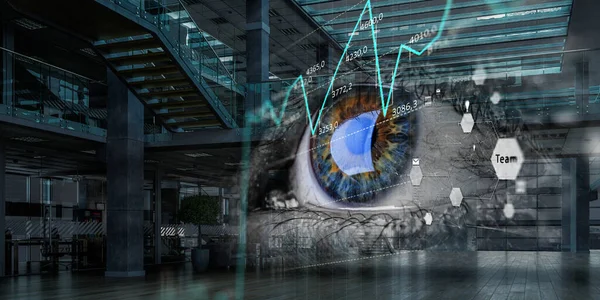 Abstrakt högteknologiskt ögonkoncept — Stockfoto