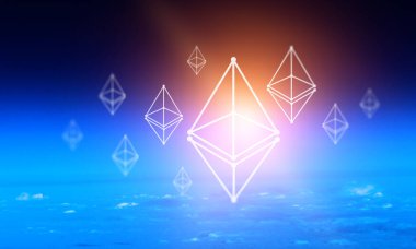 Kripto para birimi alanı. 3d render