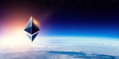 Kripto para birimi alanı. 3d render