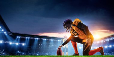 Amerikan futbolu oyuncusu. Karışık teknik.