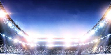 Işıklar altında tam gece futbol sahası