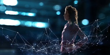 Sosyal bağlantı ve ağ. Karışık teknik