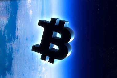 Kripto para birimi alanı. 3d render