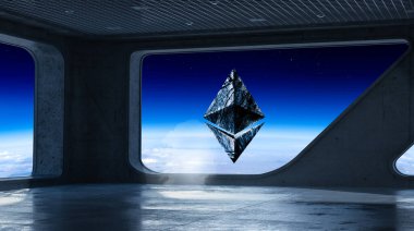 Kripto para birimi konsepti. Karışık ortam