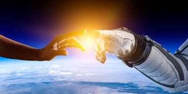 Derin uzay keşfi kavramı. Karışık ortam