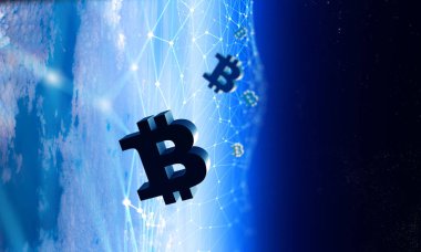 Kripto para birimi alanı. 3d render