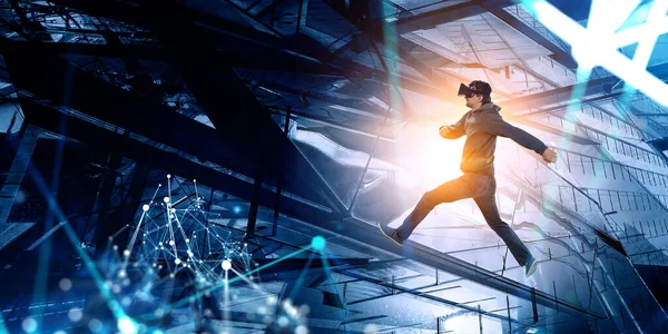 Virtual reality ervaring. Technologieën van de toekomst. — Stockfoto