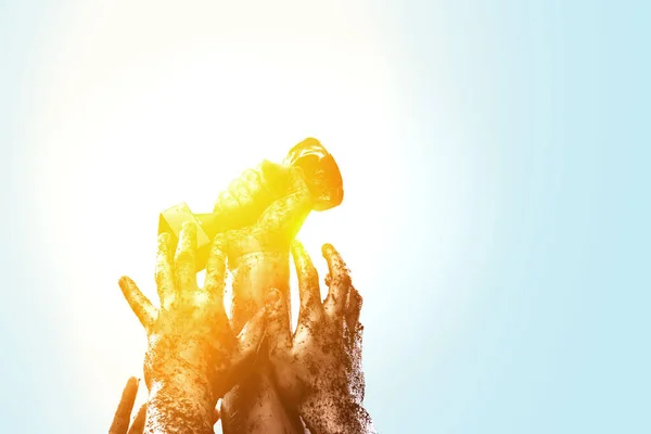 Kampf um den Sieg. Gemischte Medien — Stockfoto