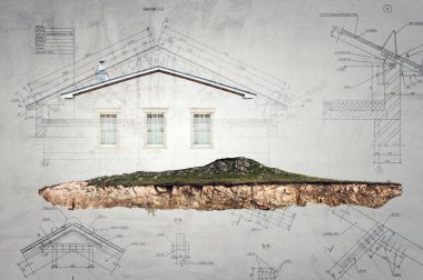 Emlak konsepti. Karışık ortam