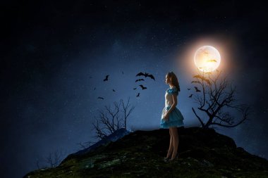 Korkunç cadılar bayramı görüntüsü. Karışık ortam