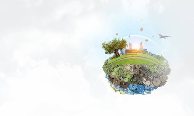 Gezegenin etrafındaki şehirler. Karışık ortam