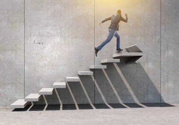 Imagem do empresário andando no andar de cima — Fotografia de Stock