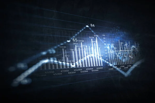 Gráfico de negocio y monitor de comercio —  Fotos de Stock