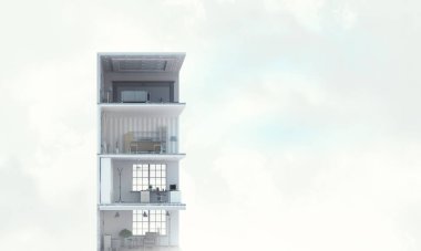 Emlak konsepti. Karışık ortam