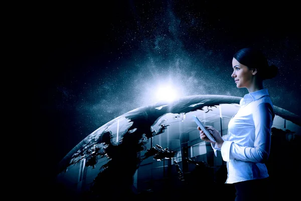 Global technologies concept . Mixed media — Stock Photo, Image