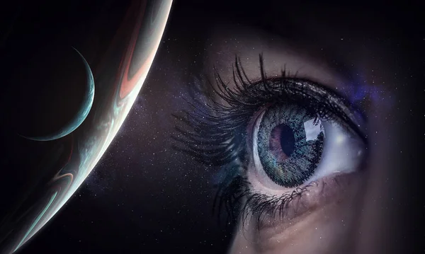 Human eye and space. Elements of this image furnished by NASA. — Stock Photo, Image