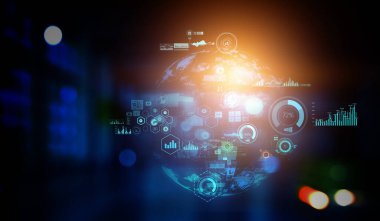 Teknoloji ve yenilik kavramı. Karışık ortam