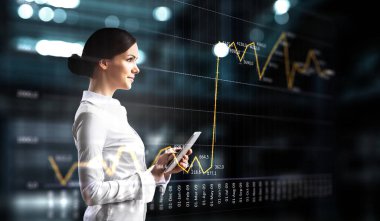 Küresel teknoloji kavramı. Karışık ortam