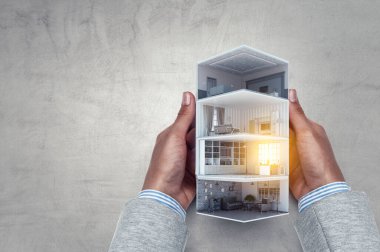 Emlak konsepti. Karışık ortam