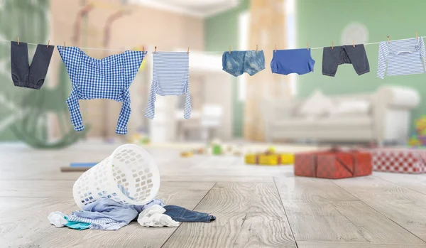 Washing and cleaning clothes . Mixed media — Stock Photo, Image