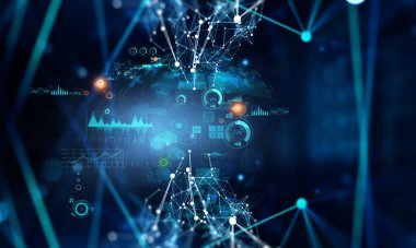 Modern teknoloji arayüzü. Karışık ortam