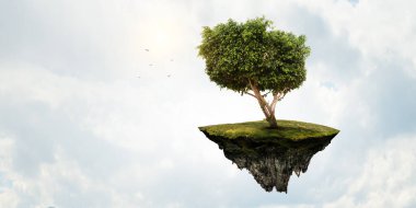 Ağaç ve manzaranın resmi