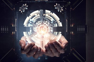 Teknoloji ve yenilik kavramı. Karışık ortam