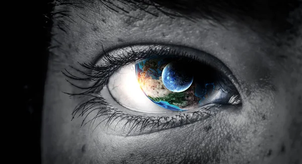 Occhio umano e spazio. Elementi di questa immagine forniti dalla NASA. — Foto Stock