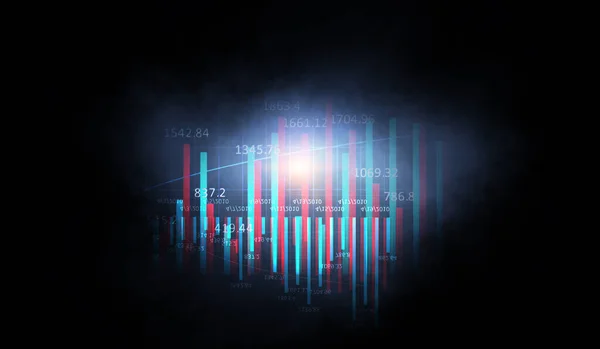 Business graph and trade monitor — Stock Photo, Image