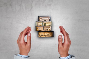 Emlak konsepti. Karışık ortam