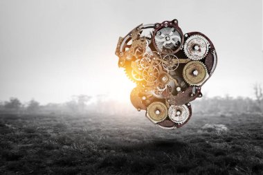 Vites ve dişli makro. Karışık ortam