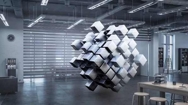 Плавающие кубики. Концепция инноваций и творчества — стоковое фото