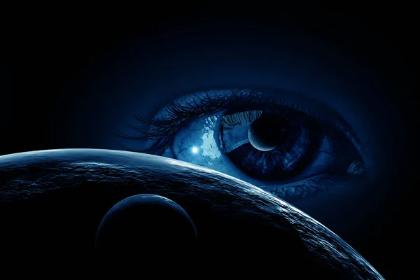 Human eye and space. Elements of this image furnished by NASA. — Stock Photo, Image