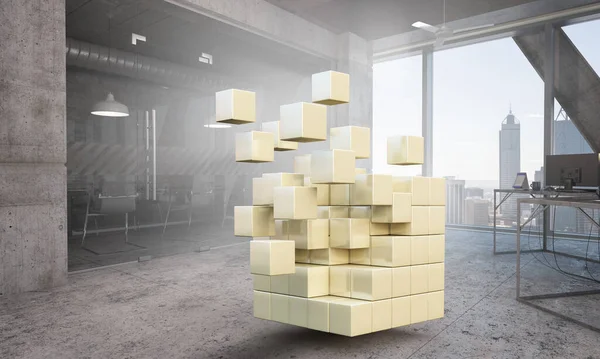 Cubi galleggianti. Innovazione e creatività — Foto Stock
