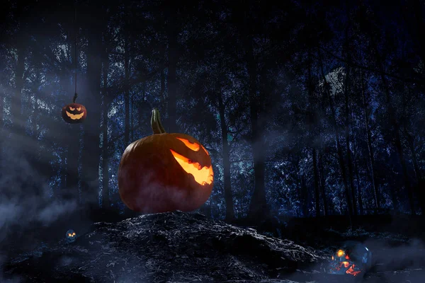Imagen espeluznante de Halloween. Medios mixtos — Foto de Stock