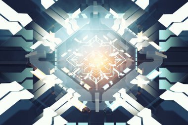 Teknoloji ve yenilik kavramı. Karışık ortam