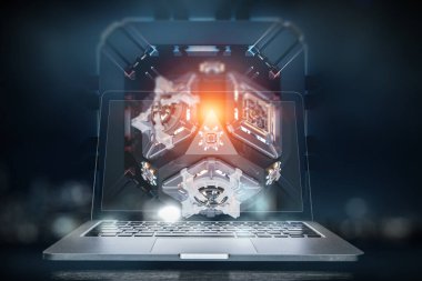 Teknoloji ve yenilik kavramı. Karışık ortam