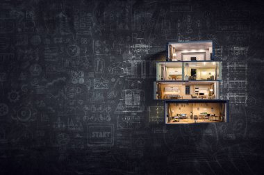 Emlak konsepti. Karışık ortam