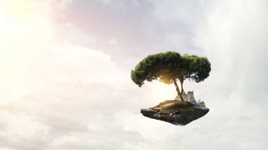 Ağaç ve manzaranın resmi
