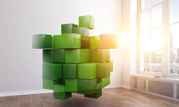 Des cubes flottants. Innovation et créativité concept — Photo