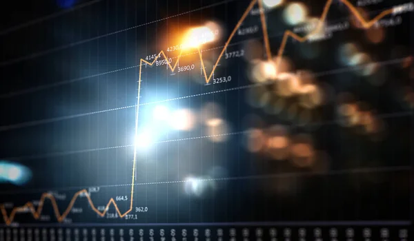 Gráfico de negocio y monitor de comercio — Foto de Stock