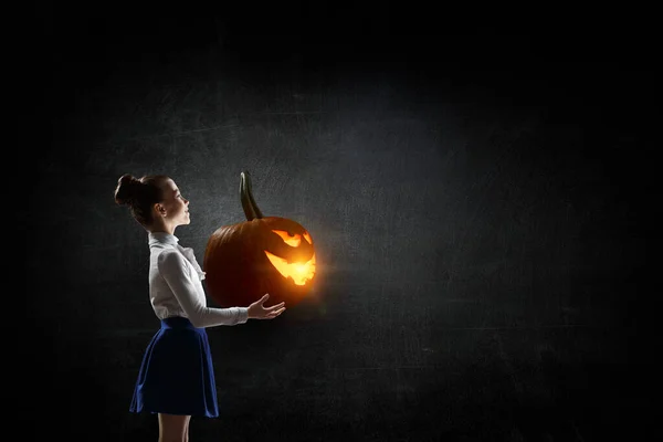 Gruseliges Halloween-Bild. Gemischte Medien — Stockfoto