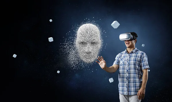 Realidade virtual e conceito de inteligência artificial — Fotografia de Stock