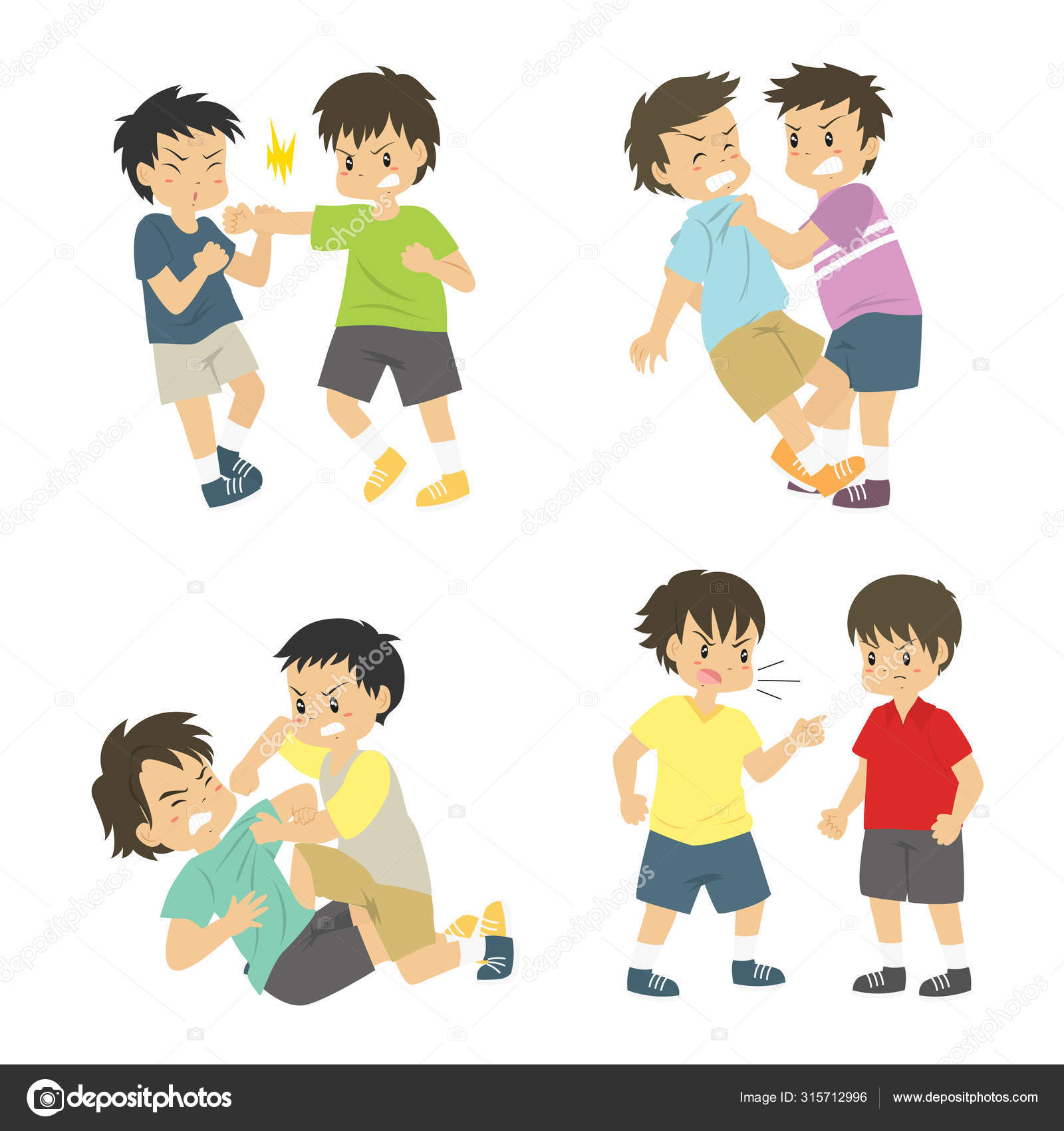 Fighting boys Royalty Free Vector Image - VectorStock