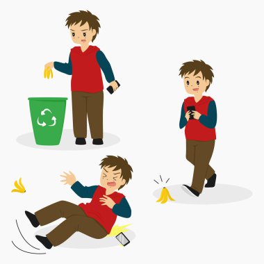 Adam muz kabuğu vektörü setinde kaydı