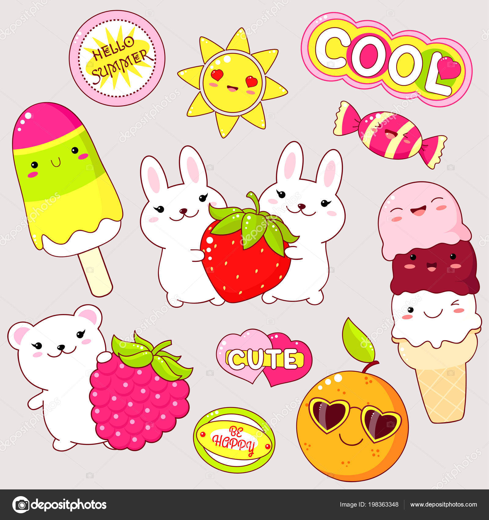 Cute Strawberry Bunny Sticker Sheet | Sticker