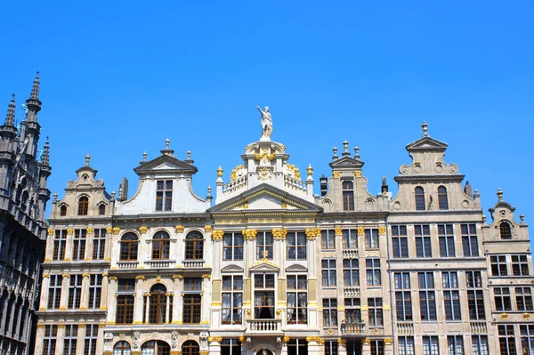 Středověké Domy Grand Místo Bruselu Belgii Světového Dědictví Unesco — Stock fotografie