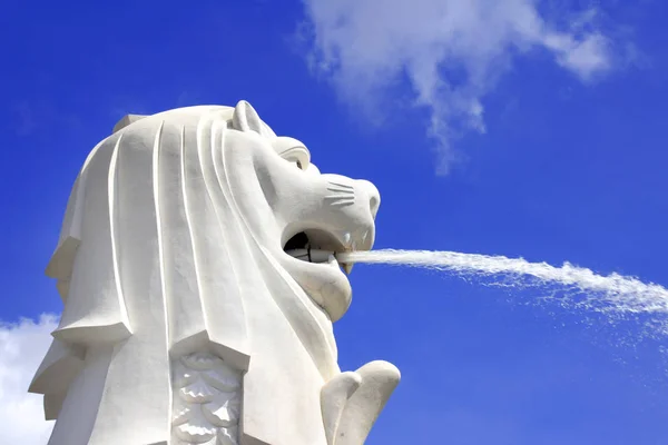 Singapur Marzo 2018 Fuente Estatua Merlion Atracción Turística Más Famosa — Foto de Stock