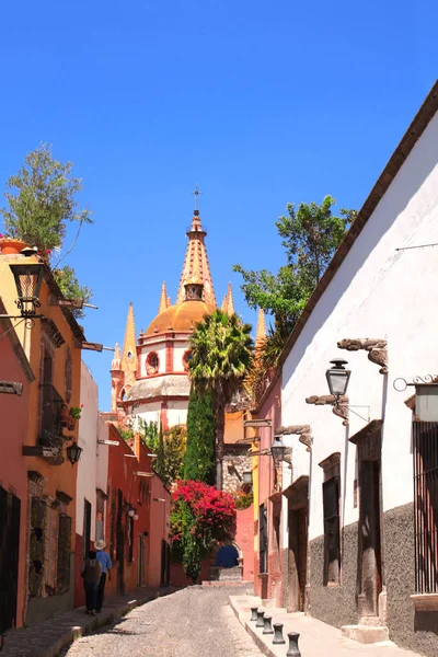 Başmelek Kilisesi Kubbe Kule Aldama Street Parroquia San Miguel Allende — Stok fotoğraf